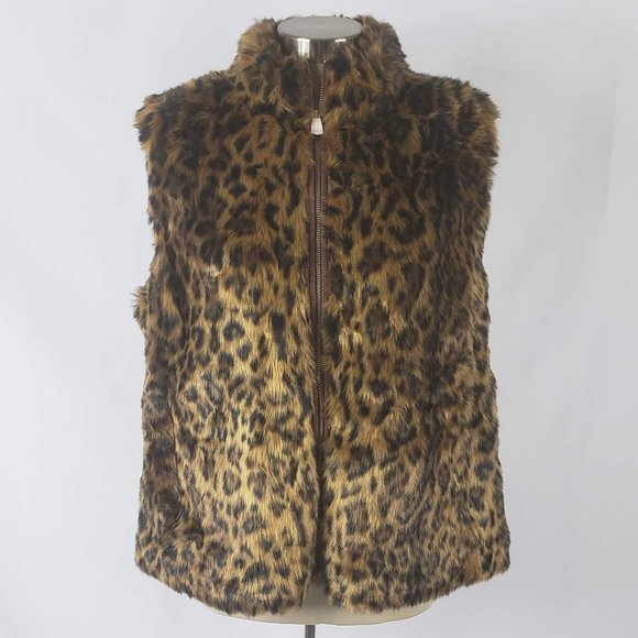 J. Crew Jackets & Blazers - J. Crew Cheetah Print Faux Fur Vest